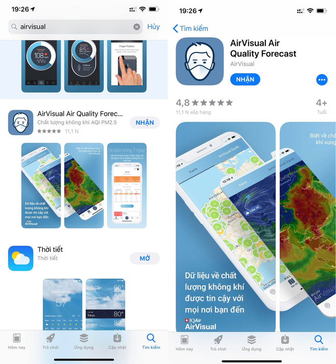 AirVisual Đã Quay Trở Lại Cửa Hàng Ứng Dụng