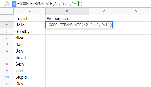 Áp Dụng Mẹo Cực Chất Sau Để Google Translate Dịch Trực Tiếp Ngay Trong Google Sheets