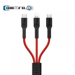 Cáp Sạc 3 Đầu Hoco U31 (Lightning / Micro / Type c)