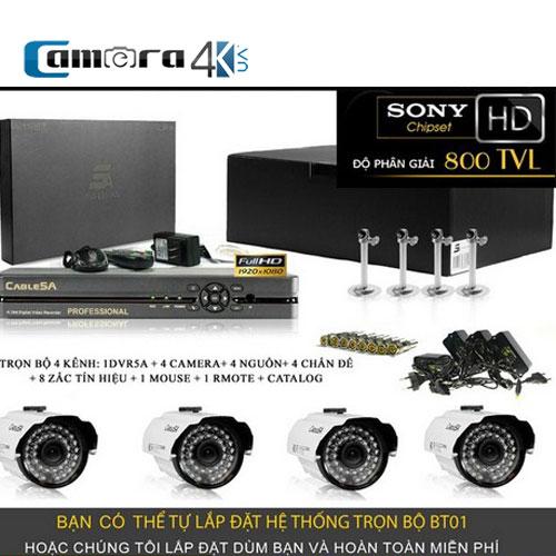 Trọn Bộ Smart DVR 5A 4 Kênh Full HD BT01